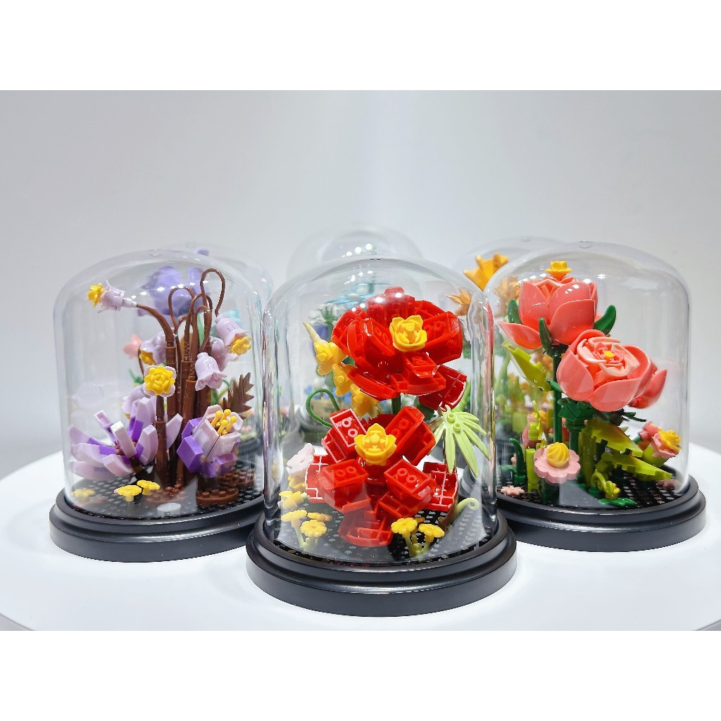 🌸 Kit Flor de Blocos de Montar – Presente Romântico e Criativo