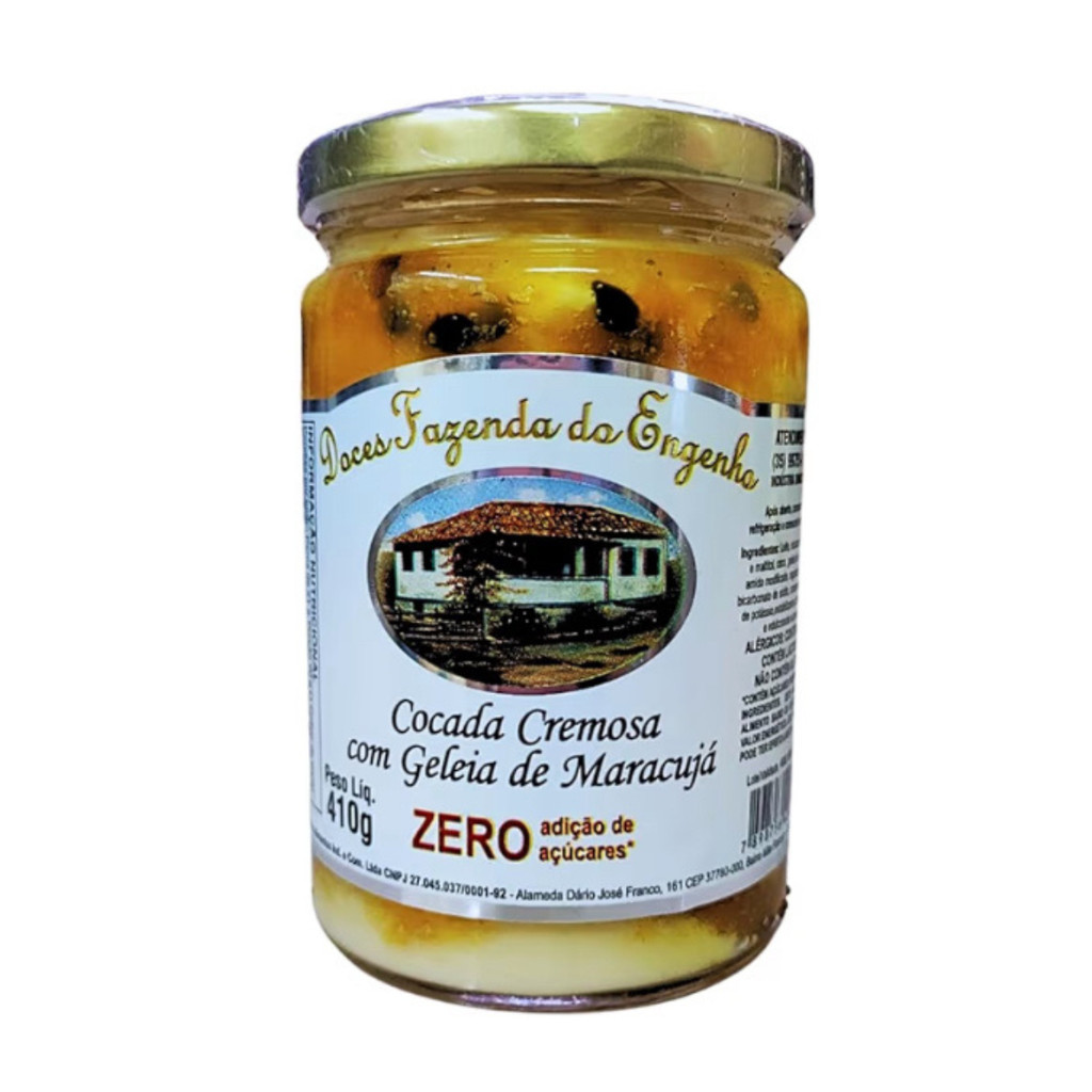 Cocada cremosa Com Geléia de Maracujá  Fazenda do Engenho | 410g