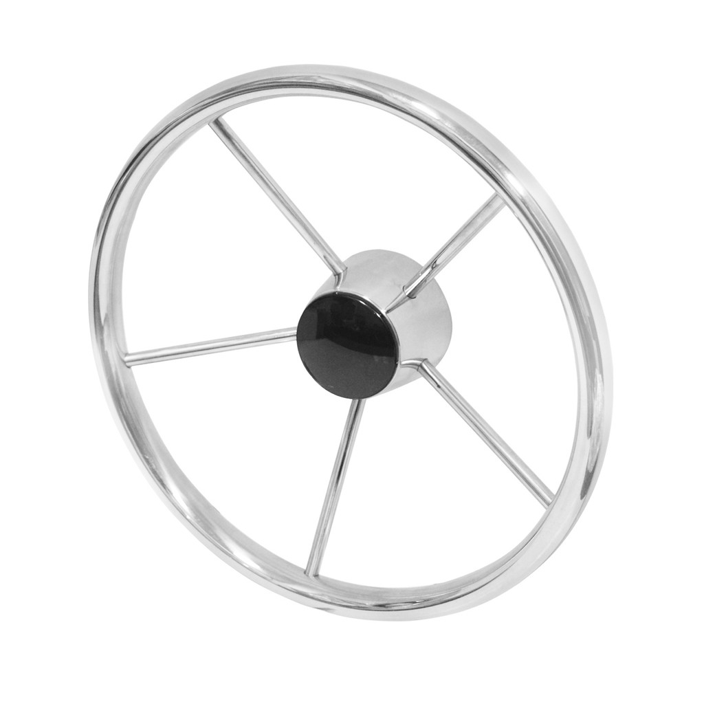 Volante Náutico Aço Inox Universal 343 mm Para Barco Lancha