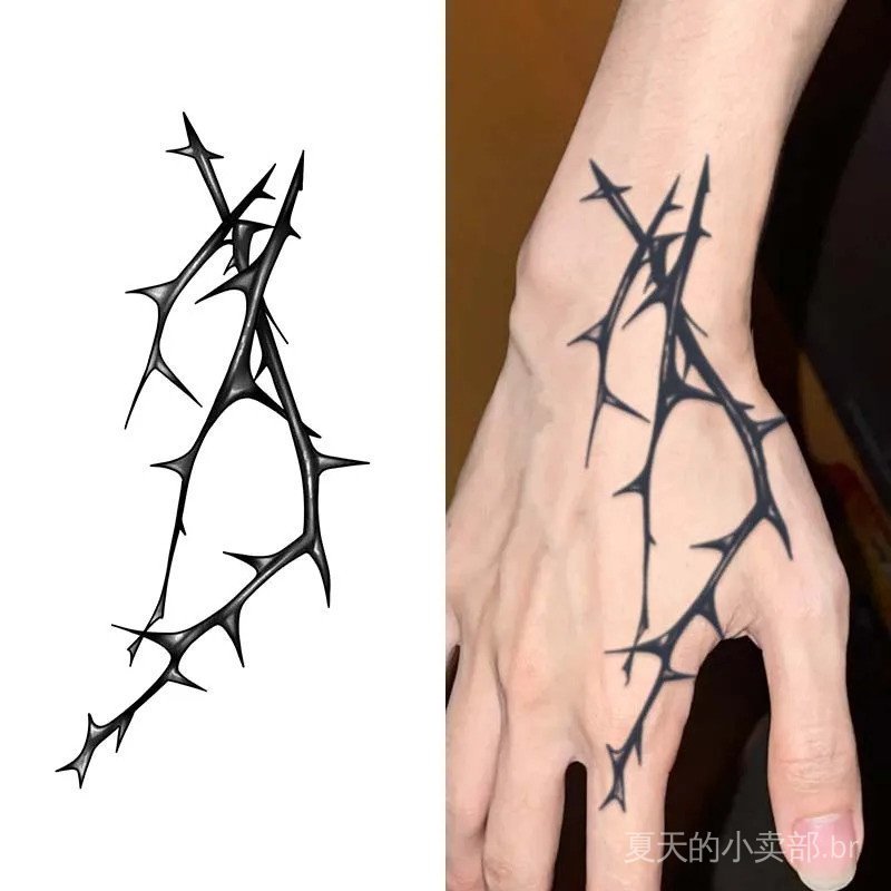 1pc temporary waterproof tattoo stickers with thorn design, long-lasting for one to two weeks, for arm and leg. JQ0P