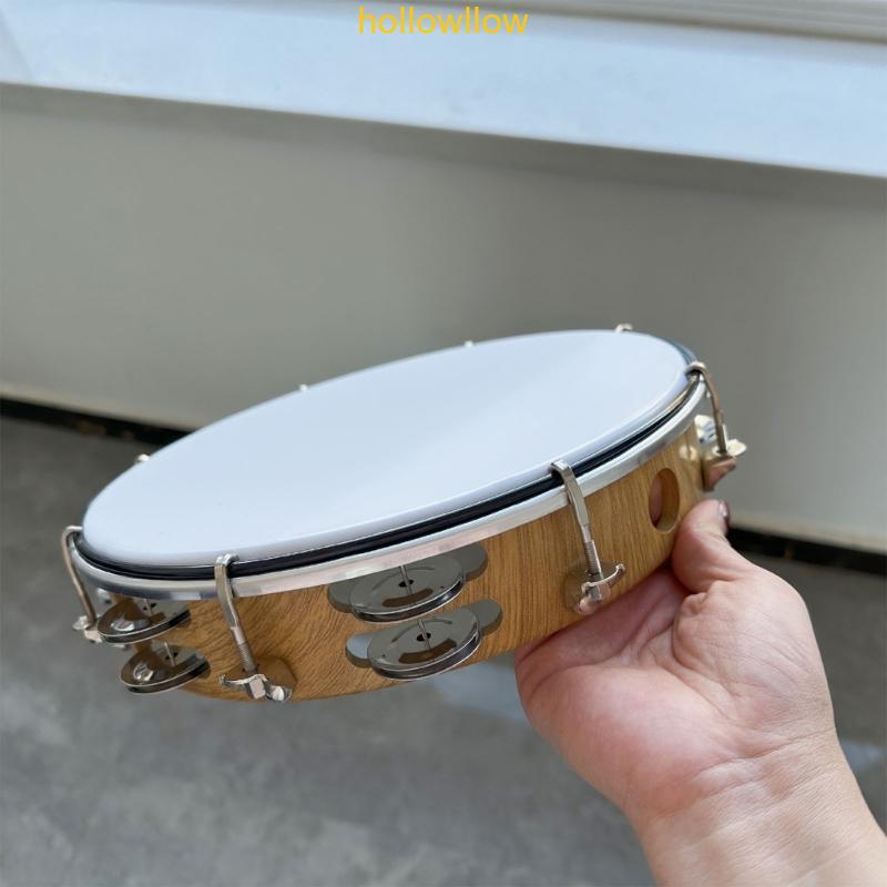 HHOT Sinos Tambor 10 Polegadas, Fileira Dupla, Metal, Pandeiro, Instrumento Percussão Portátil