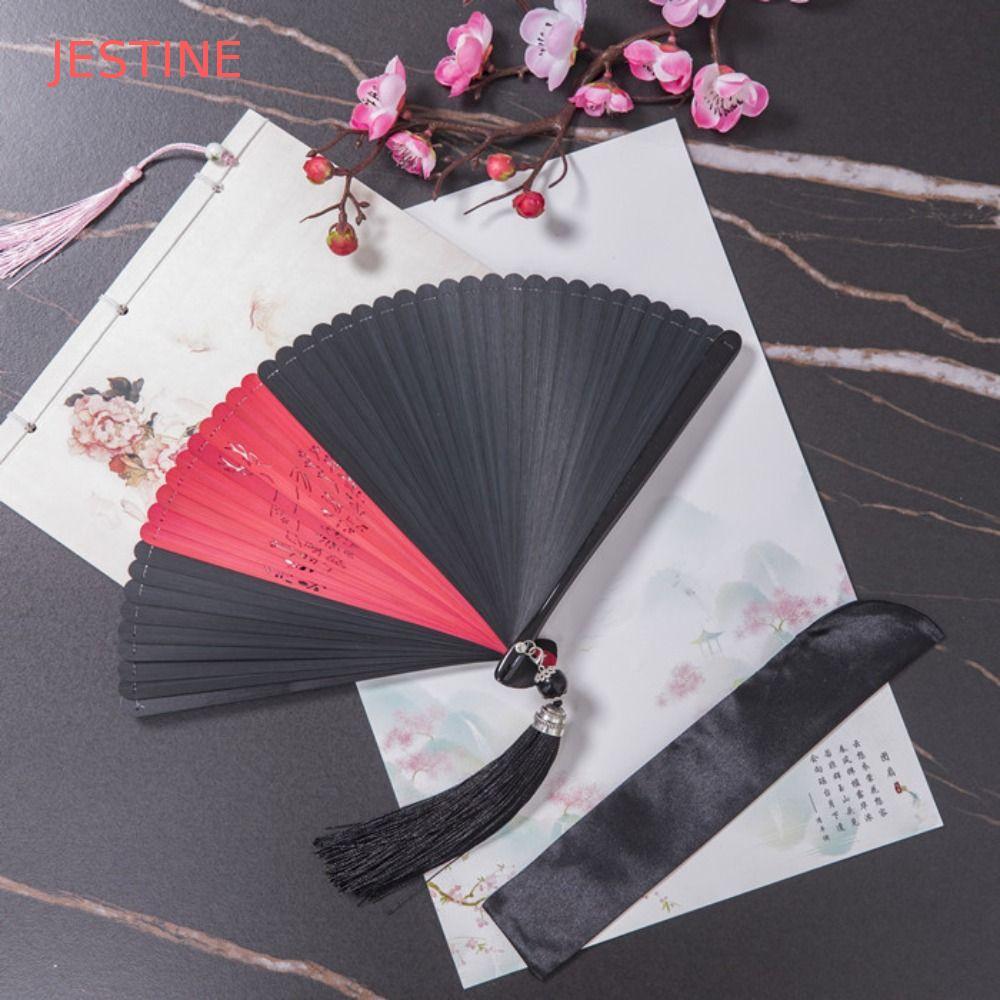 Leque Dobrável Feminino JESTINE , Ventilador Clássico Japonês Portátil De Estilo Antigo , Leques De Mão Chinês