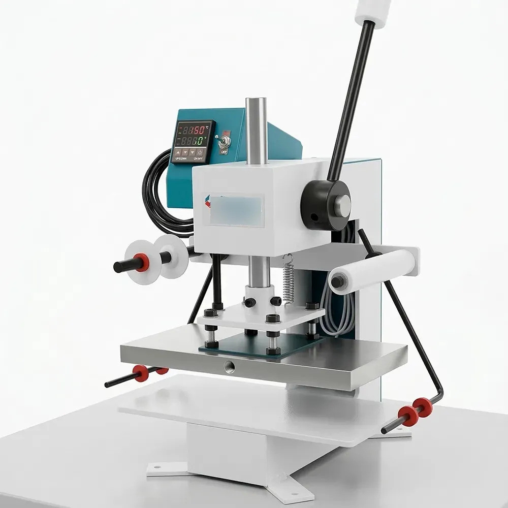 Máquina Hot Stamping Digital Prensa Carimbo Couro Madeira Base Larga 28x12cm 110V/220V