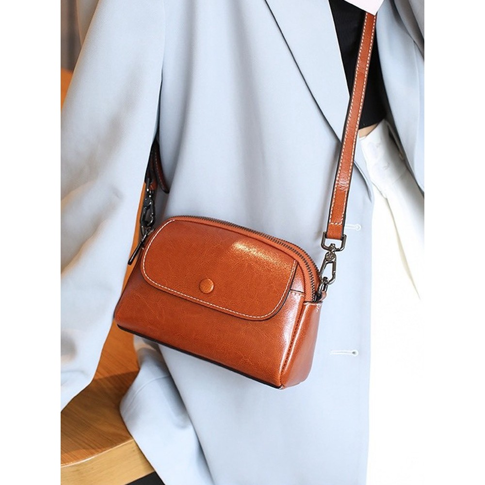 Bolsa feminina 2025 novo estilo outono inverno couro genuíno bolsas femininas bolsas para celular bolsa mensage