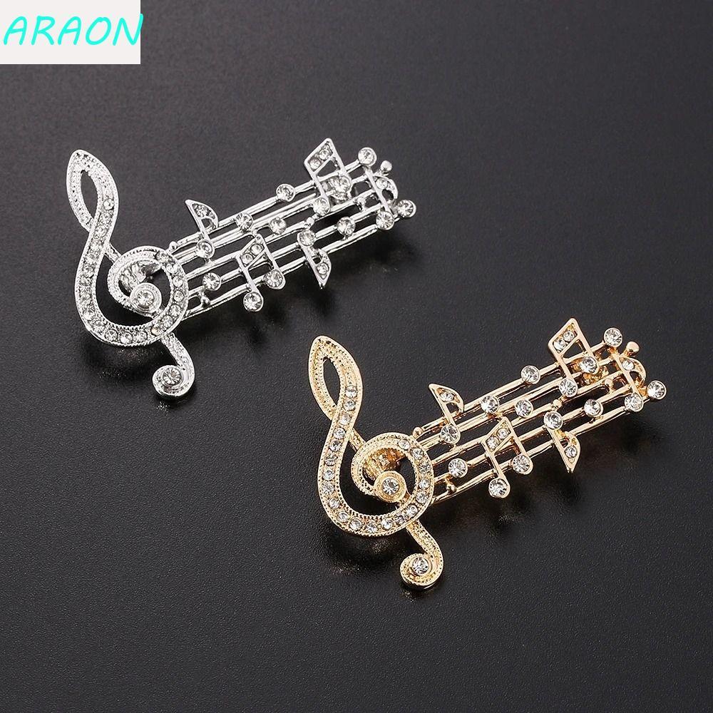 ARAON Instrumentos Musicais Broche Harpa Diário Único Luxo Sentido Guitarra Liga Sax Trombone De Pontuação Musical