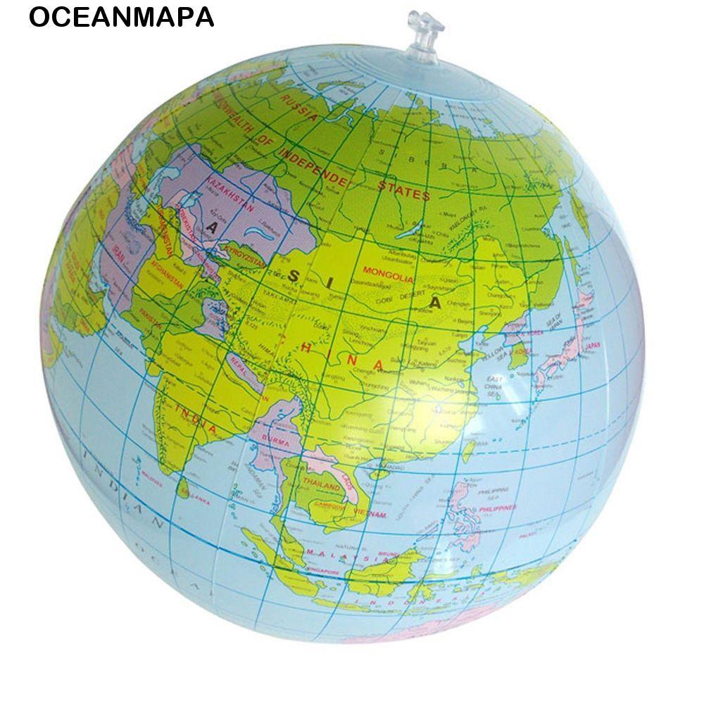 Oceanmap Globo Crianças Terra Geografia Bola De Praia Balão Educacional Mapa Mundial De 16 Polegadas