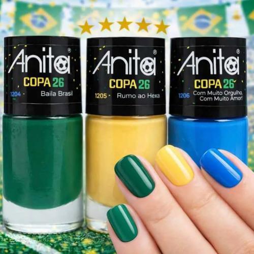 KIT 3 ESMALTES ANITA COLEÇÃO LIMITADA COPA DO MUNDO 2026