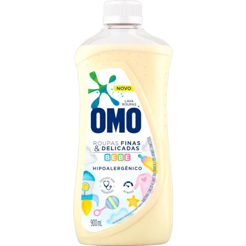 Lava Roupas Líquido Roupas Finas e Delicadas Bebê Omo 900ml Lavagem Eficaz Sabão de Alta Performance