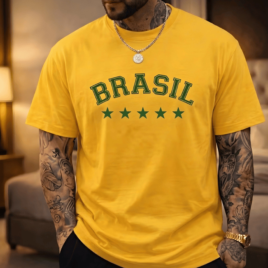 Camiseta Camisa Brasil Copa do Mundo Blusa Basica 100% algodão - Envio imediato