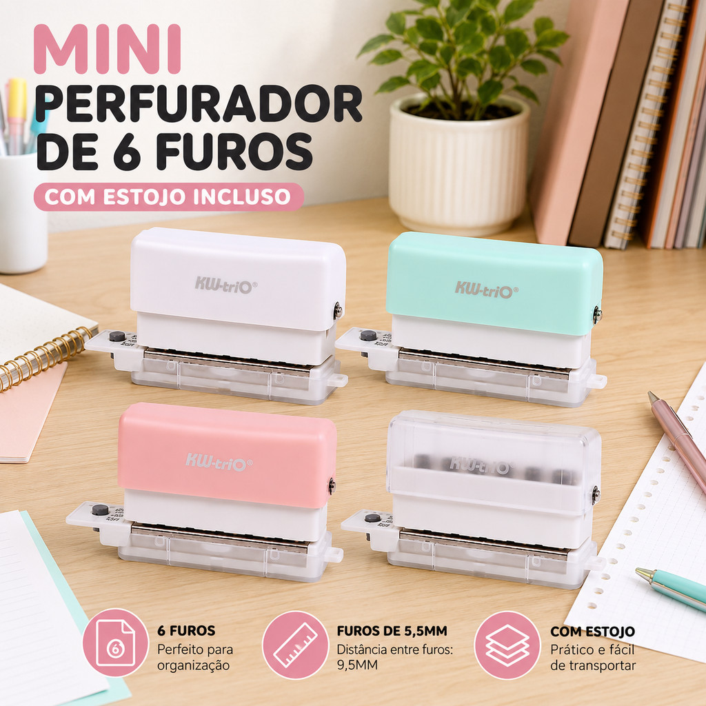 Perfurador manual de 6 furos