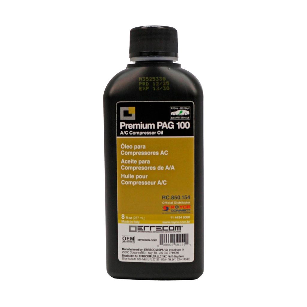 Óleo Compressor ERRECOM R134a PAG 100 sem Contraste 237ml