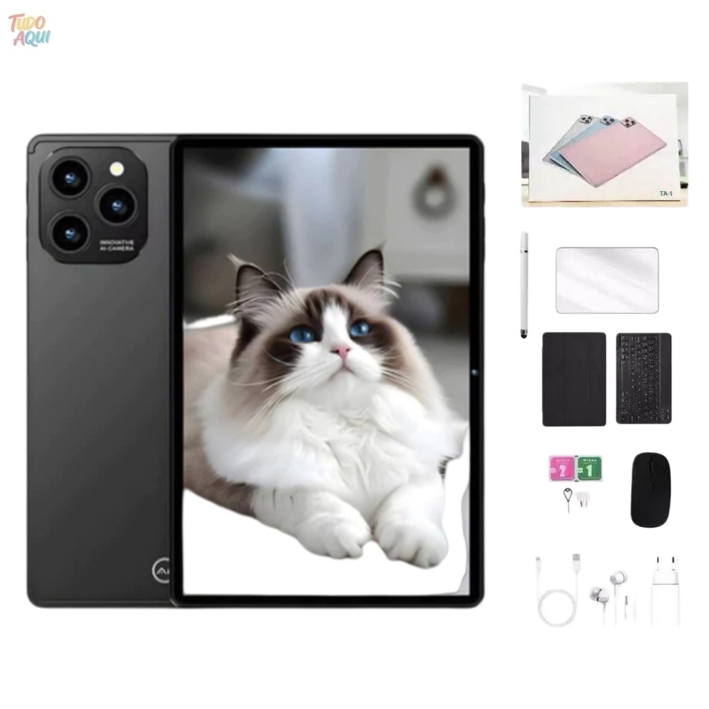 Tablet 15 Pro Max 10.1 6GB+128GB Android WiFi Teclado Mouse Caneta Bluetooth Capa FHD IPS