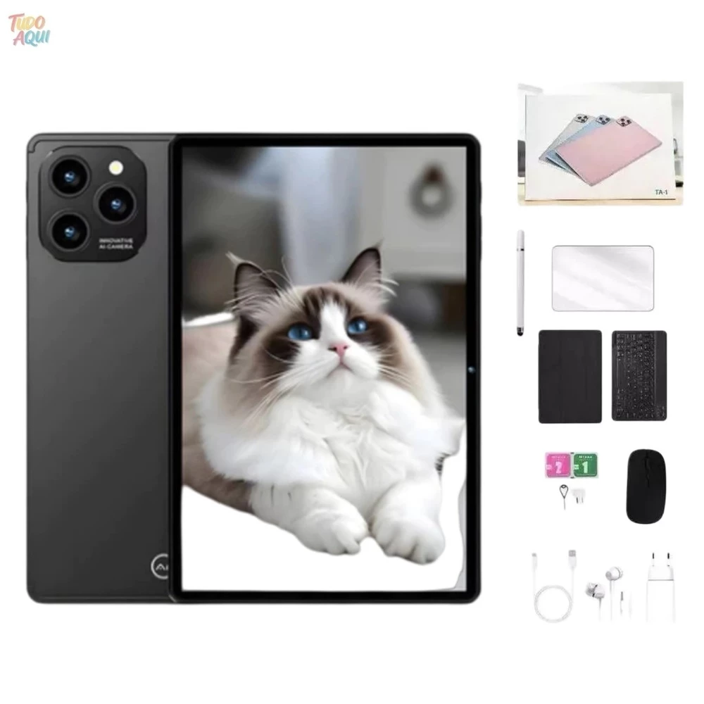 Tablet 15 Pro Max 10.1 6GB+128GB Android WiFi Teclado Mouse Caneta Bluetooth Capa FHD IPS