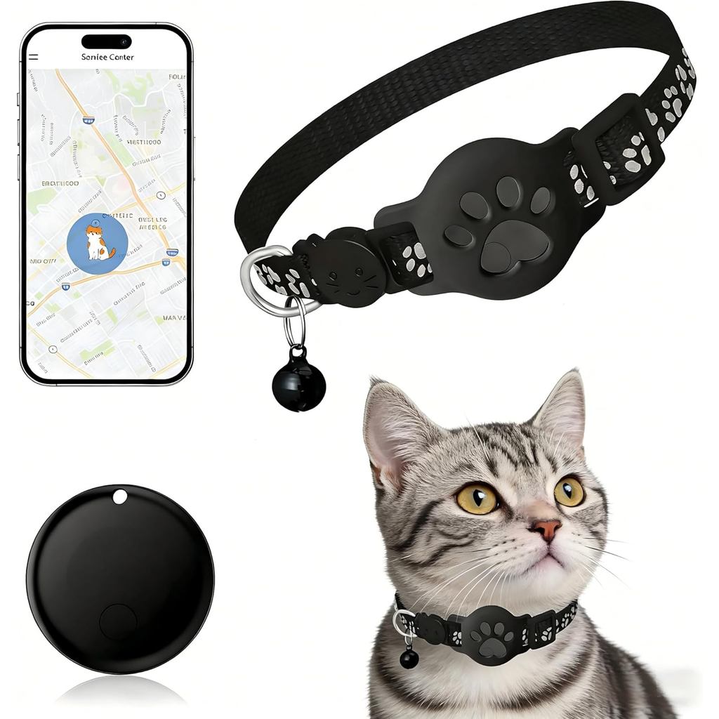 Rastreador de Animais de Estimação, Coleira GPS para Gatos, Etiqueta Inteligente, À Prova d'Água, Compatível com Find My