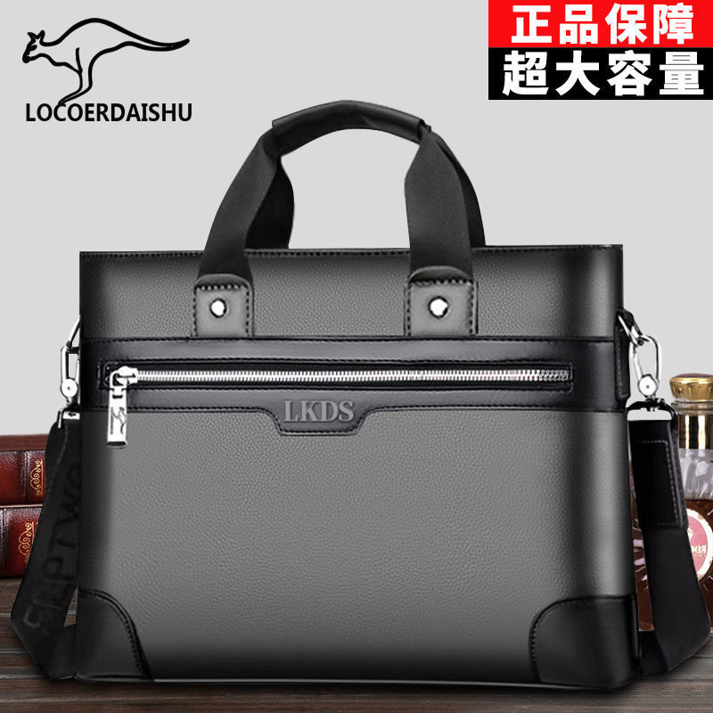 Bolsa masculina leve novo estilo de alta qualidade textura de couro genuíno bolsa mensageiro masculina maleta de computa