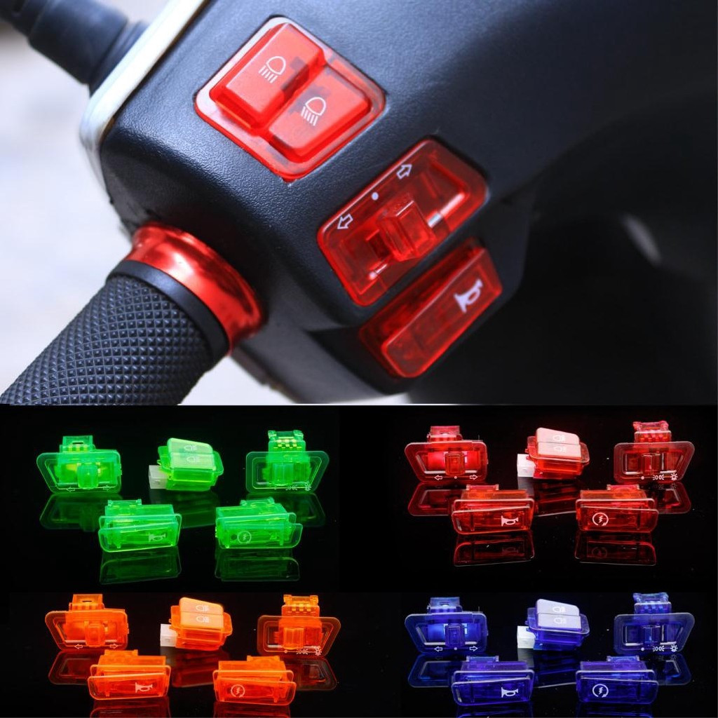 Conjunto de 5 Interruptores para Motocicleta: Farol, Buzina, Dimmer, Sinalizador, Botão de Partida, Para Ciclomotores