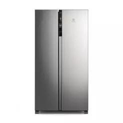 Geladeira Electrolux Frost Free Inverter 440L Efficient com AutoSense Side by Side cor Inox Look (IS4S)