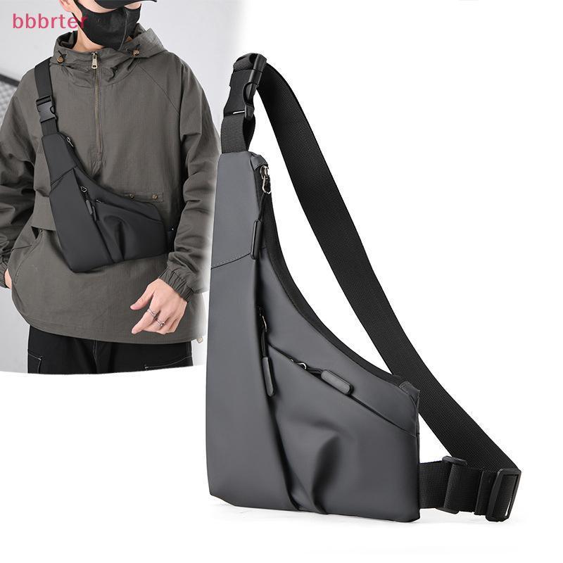 bbbrter Anti Roubo Homens Close Fit Peito Bolsa Lazer Filme De Couro À Prova D'água Triângulo Crossbody Carteira Esporte