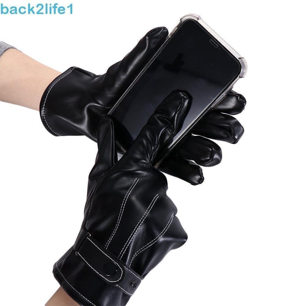 BACK2LIFE1 Luvas Masculinas De Couro De Alta Qualidade À Prova De Vento Para Motocicleta Tela De Inverno