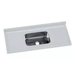 Pia De Cozinha Mármore Sintético 120x55cm Com Cuba Aço Inox Multimóveis CR20472 Off White