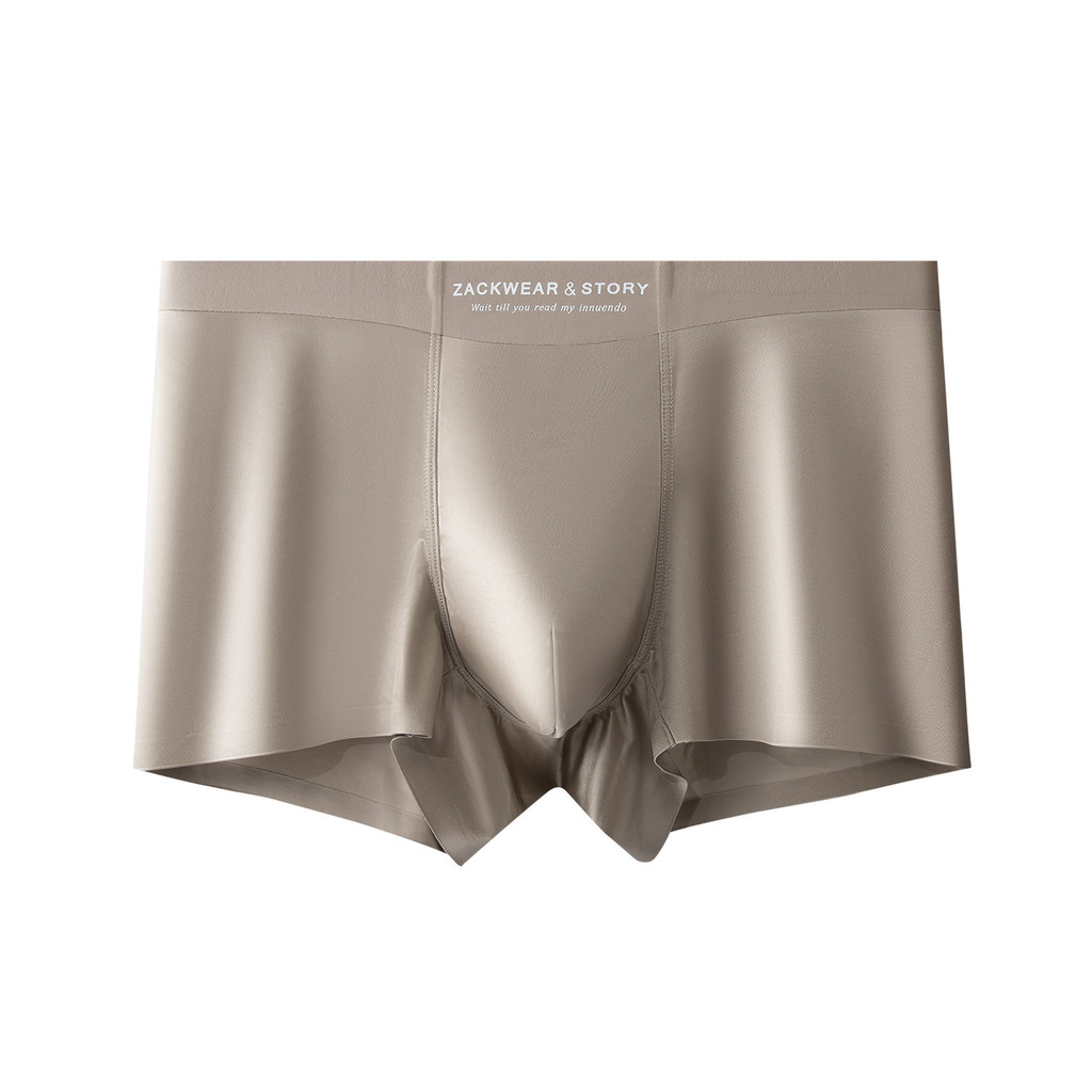 Cueca boxer masculina de cetim de seda Premium, cueca boxer masculina de seda gelada, macia, sedosa, adequada para a pel