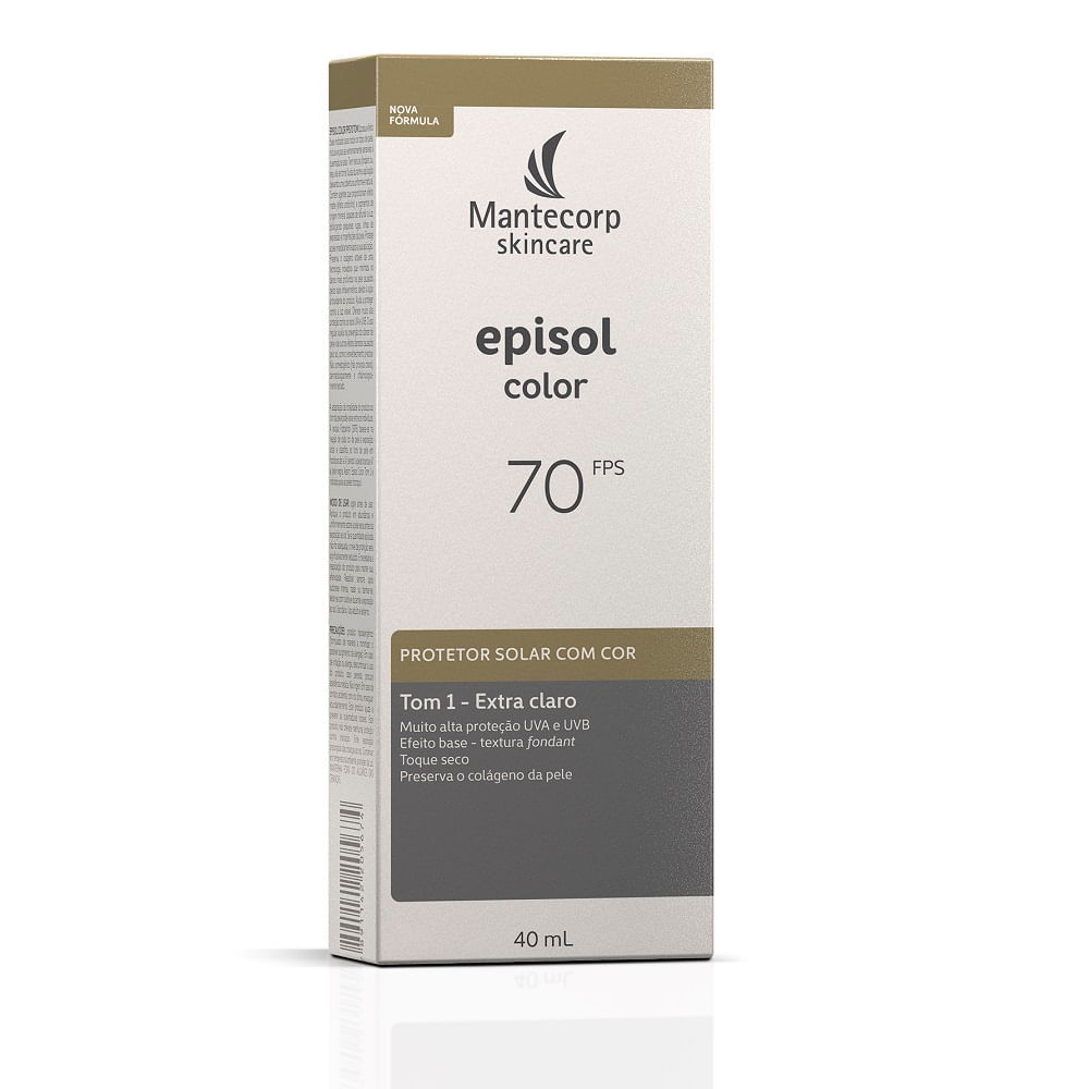 Protetor Solar Episol Color Tom 1 Extra Claro FPS 70 40ml