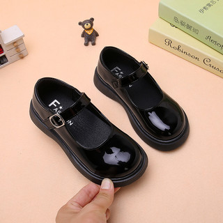Meninas pequenos sapatos de couro para meninas 2025 primavera outono grandes crianças preto salto alto Mary Jane princes