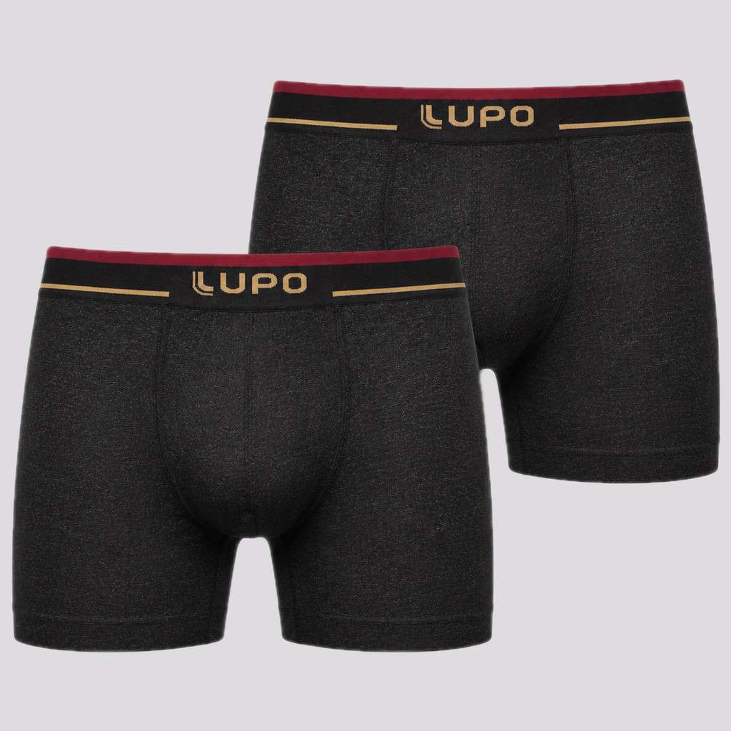 Kit 2 Cuecas Boxer Lupo Preta