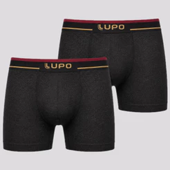 Kit 2 Cuecas Boxer Lupo Preta