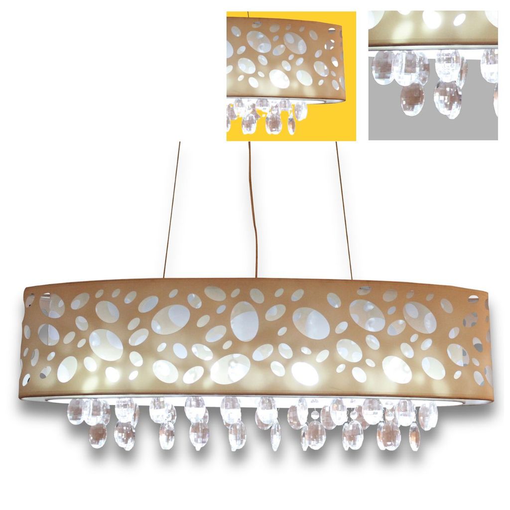 Pendente Rotterdam Retangular Cristal Asfour 4 Luzes E14