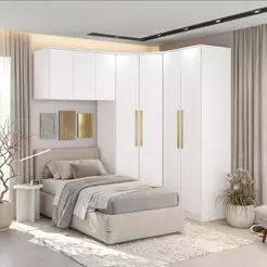 Quarto Modulado Kappesberg Adapt Branco 3 peças