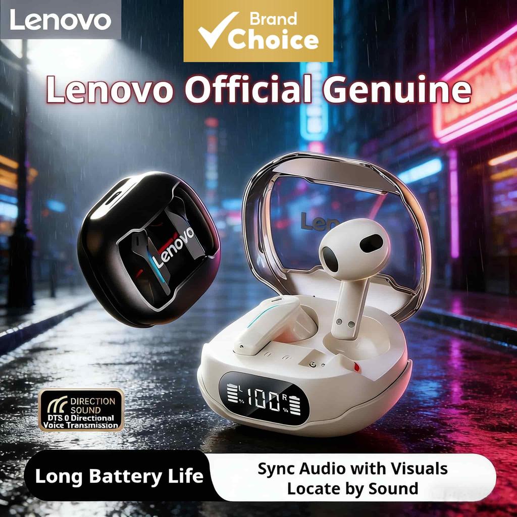 Lenovo TG101 Fones de Ouvido Gamer Sem Fio TWS Cancelamento de Ruído Híbrido ANC Latência Baixa 40ms Bluetooth 5.4 Hi-Fi