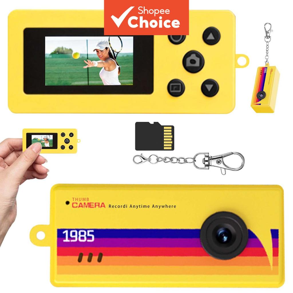 Chaveiro Câmera Digital Mini Digicam Gravação De Vídeo Para Iniciantes E Adultos Amarelo Presente De Aniversário De Nata