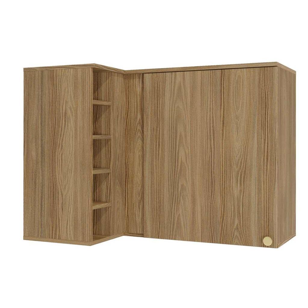 Armário Aéreo p/ Cozinha Botanic Canto Reto M636 c/1 Porta 98cm Nogueira - Kappesberg