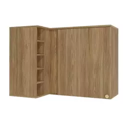 Armário Aéreo p/ Cozinha Botanic Canto Reto M636 c/1 Porta 98cm Nogueira - Kappesberg