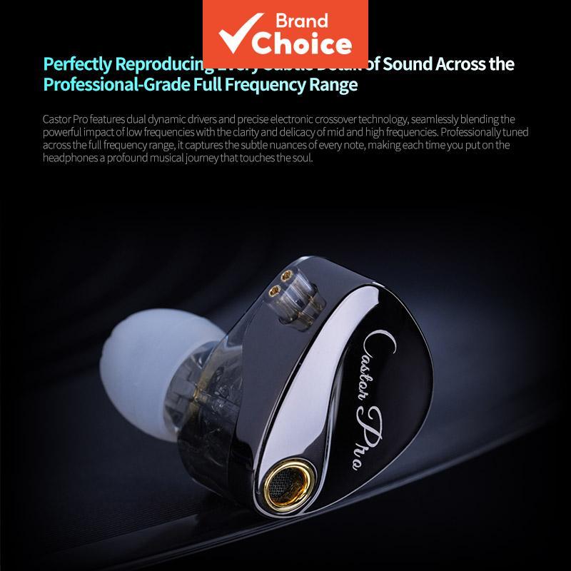 Fones De Ouvido KZ Castor Pro Com Fio 3.5 Mm Som Ajustável Personalizado Estéreo HiFi Elegantes E Leves Intra-Auriculare
