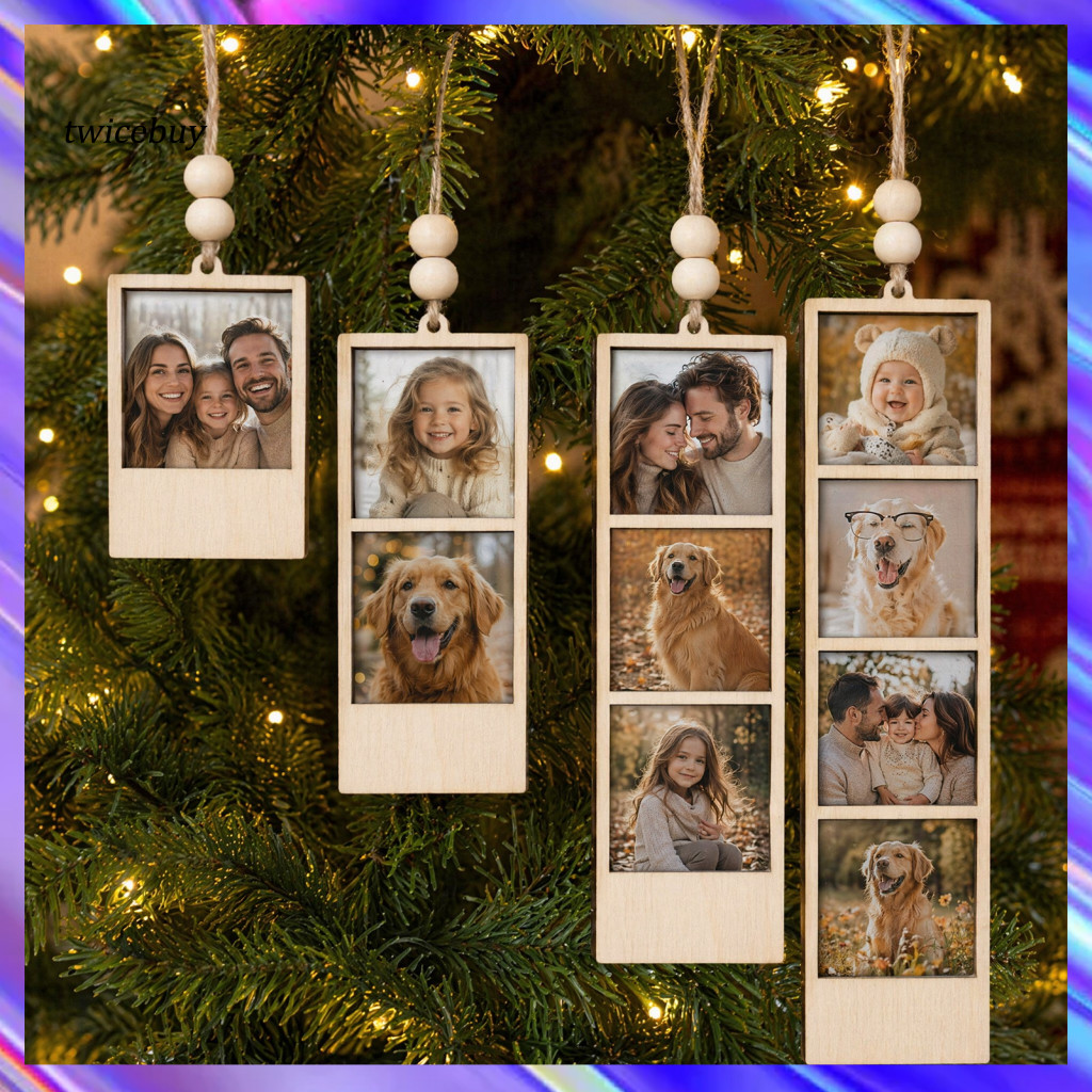 Personalized Wood Pendant Custom Photo Wooden Frame Diy Sublimation Blank Picture with Hanging Rope Rustic Wall Decor fo