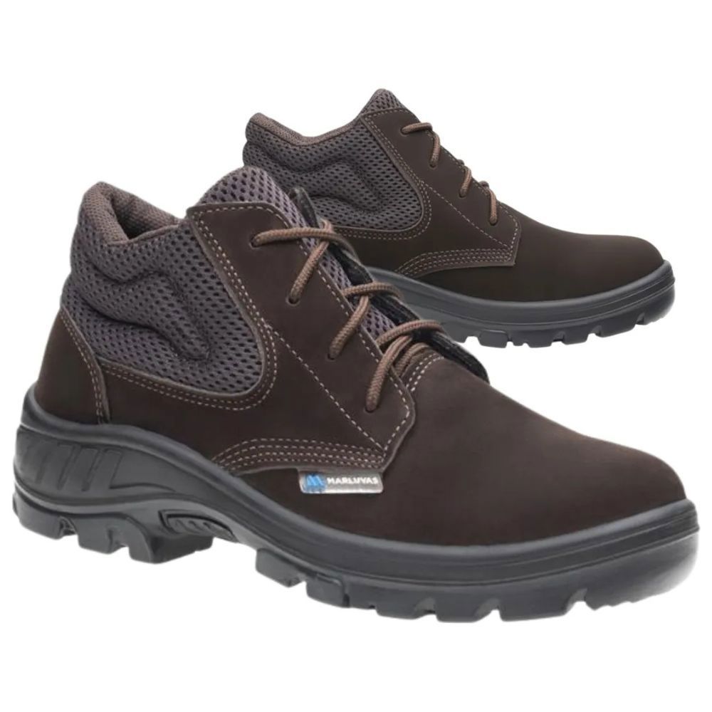 Bota Botina De Seguranca Marluvas Coturno Nobuck Bico Epi Ca