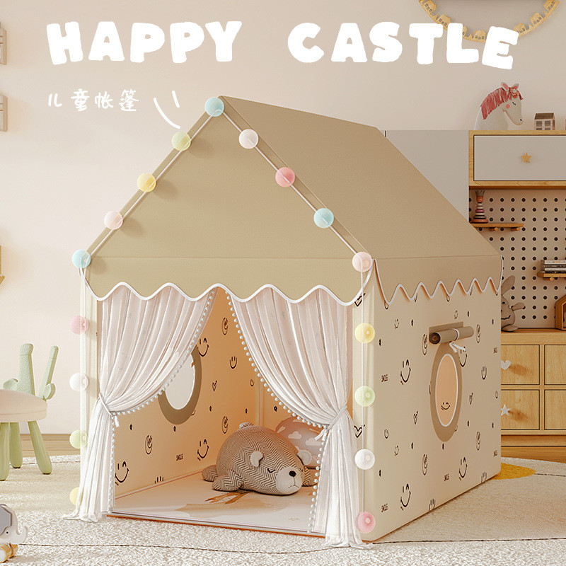 Interior pequena tenda crianças meninos meninas casa castelo Playhouse jovem bebê cama separada casa de dormir Base secr
