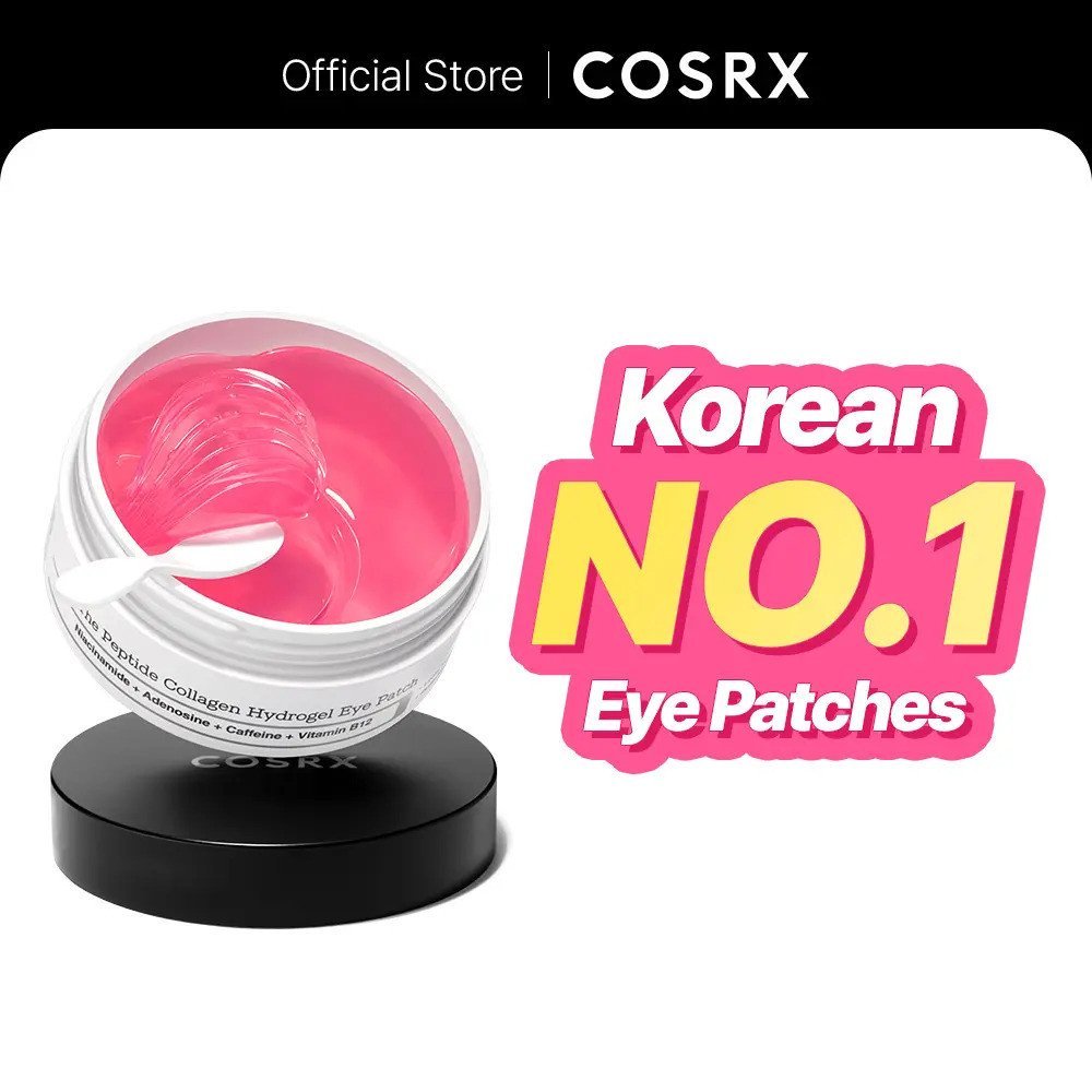[COSRX Oficial] O Patches de Hidrogel para Olhos com Peptídeos e Colágeno 60 Patches Reduz Inchaço e Hidrata Bolsas sob 