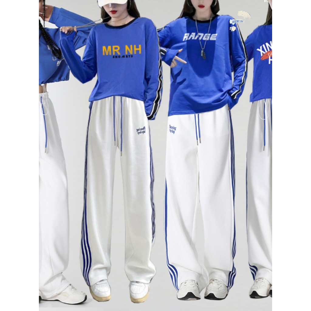 T calças de dança de rua street Wear Jazz dança kpop terno masculino Hip Hop dança esportes americanos prática terno fem
