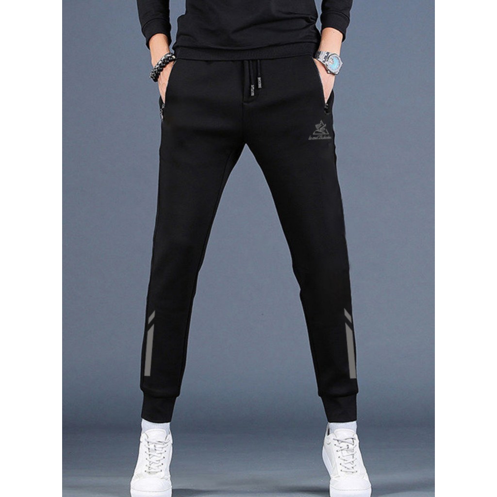 Calças esportivas casuais masculinas estilo fino calças de seda gelo primavera verão estilo tornozelo comprimento versão