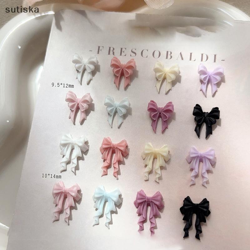 sutiska 30 Peças Fita Colorida Arco Amuletos De Unhas Gravata Design Resina 3D Decoração De Arte Fornecimento Acessórios