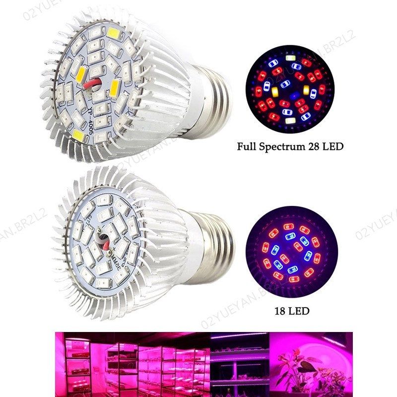 28LED UV IR Planta Luz Flor Crescer LED Espectro Completo Lâmpada Estufa Crescente Para Sistema Hidroponia Vegetal BR2L2