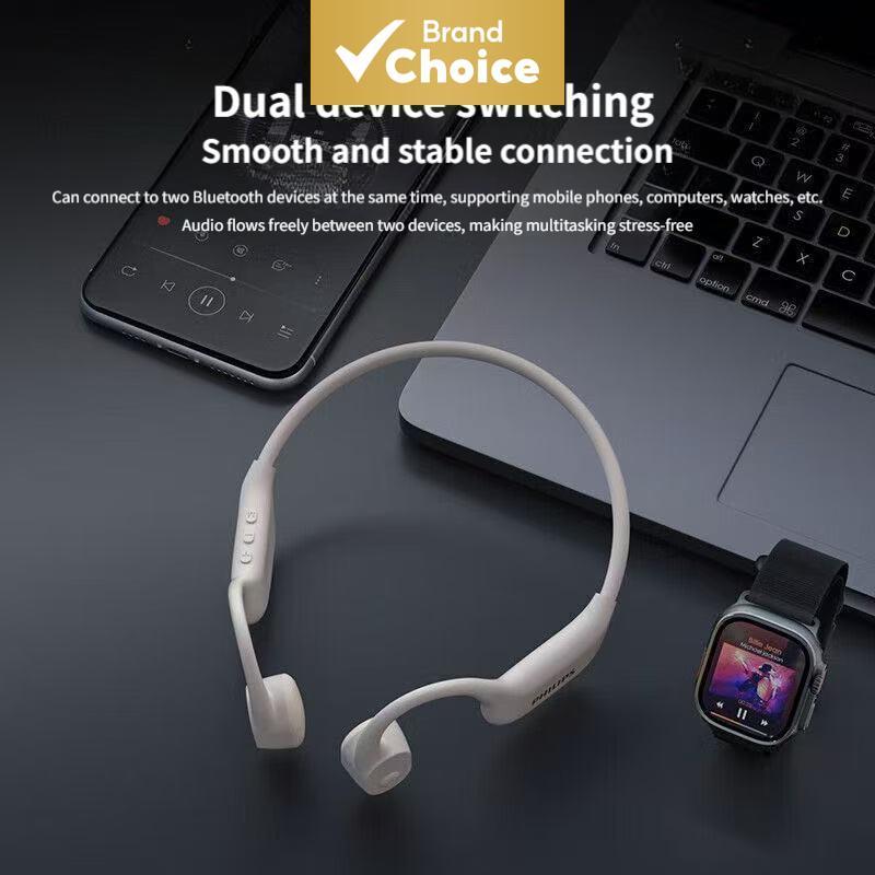  Philips TAA6609C Fones de ouvido para corrida com condução óssea, à prova d'água e suor, fones de ouvido Bluetooth,