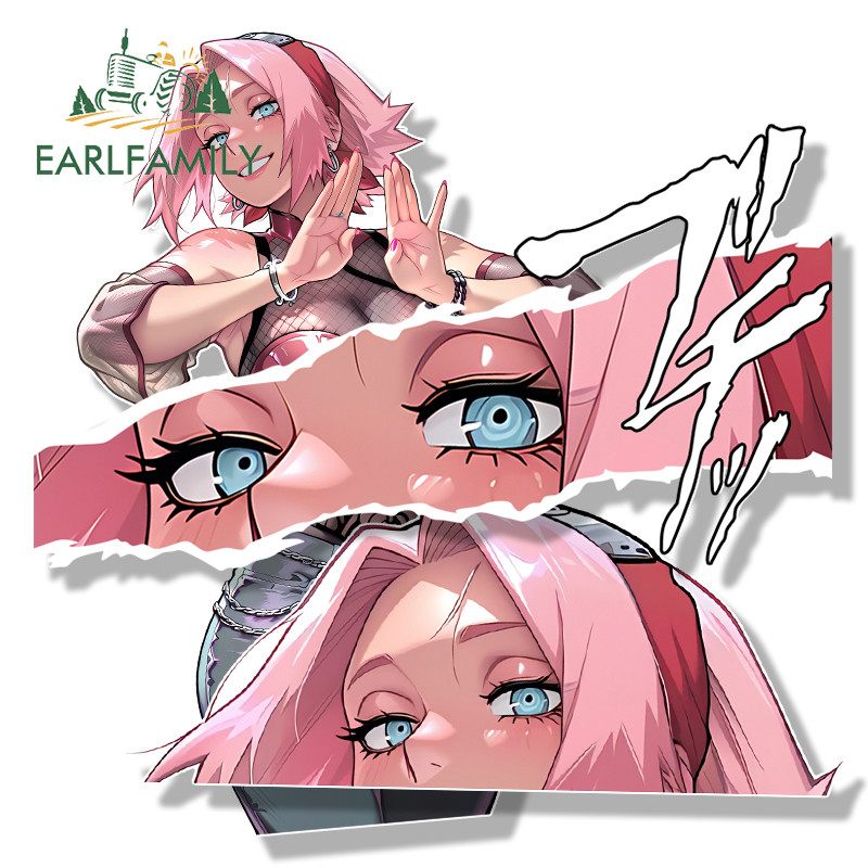 EARLFAMILY Naruto Haruno Sakura Fanart Adesivos De Carro À Prova De Arranhões Caravana Prancha De Surf Bagagem JDM Decal