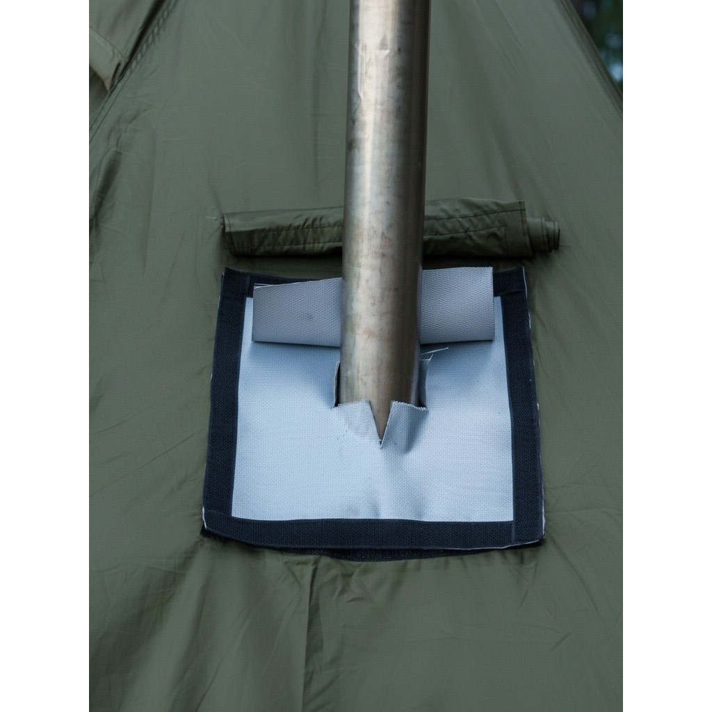 Tenda de pirâmide pano à prova de fogo ao ar livre inverno acampamento fogão a lenha dupla camada chaminé retardador de