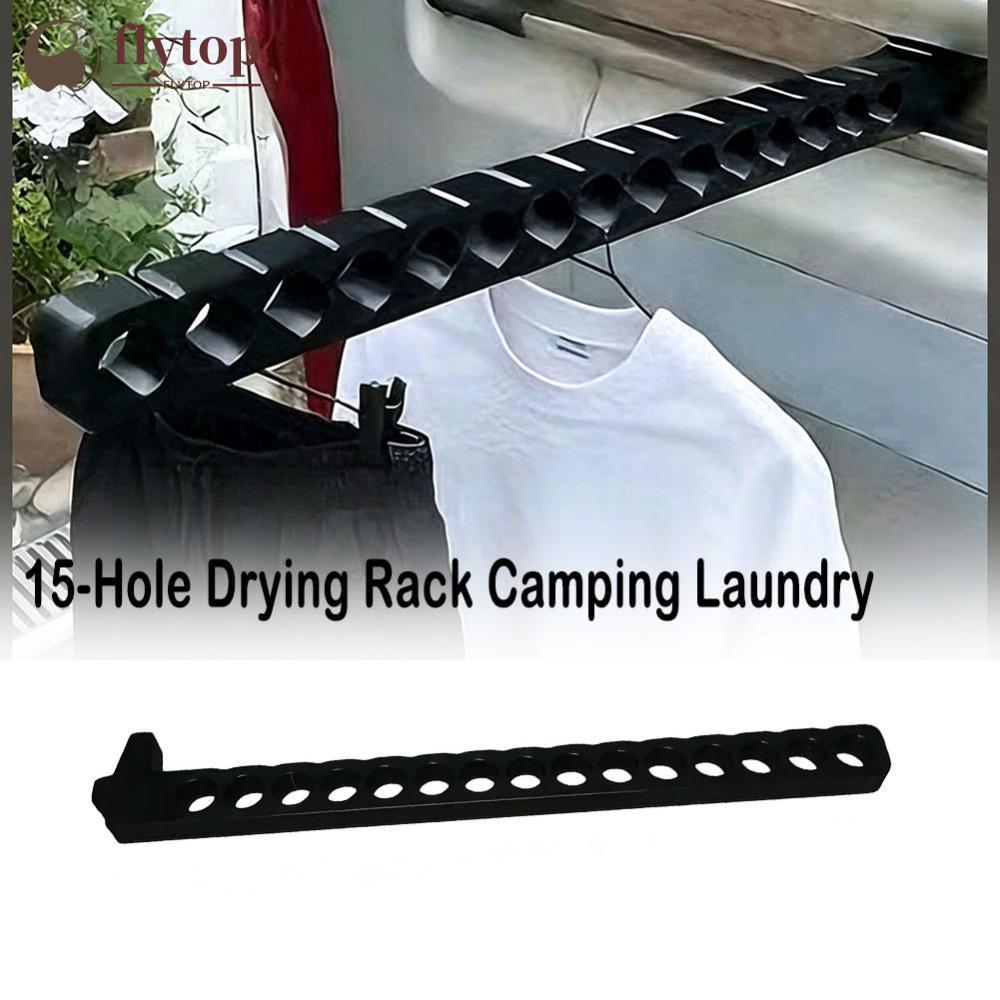FLYTOP Portátil Clip-On Rack De Secagem De 15 Furos Acessório De Lavanderia De Acampamento Para RV Trilhos De Porta Vara