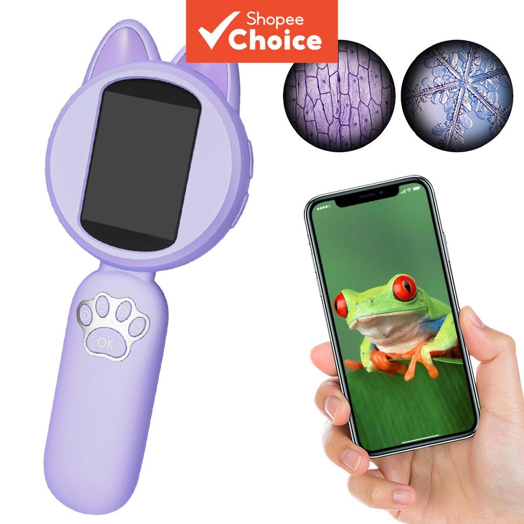 Microscópio Digital de Bolso Microscópio de Mão Lupa de Natal Presentes de Aniversário Brinquedos para Crianças de 3 a