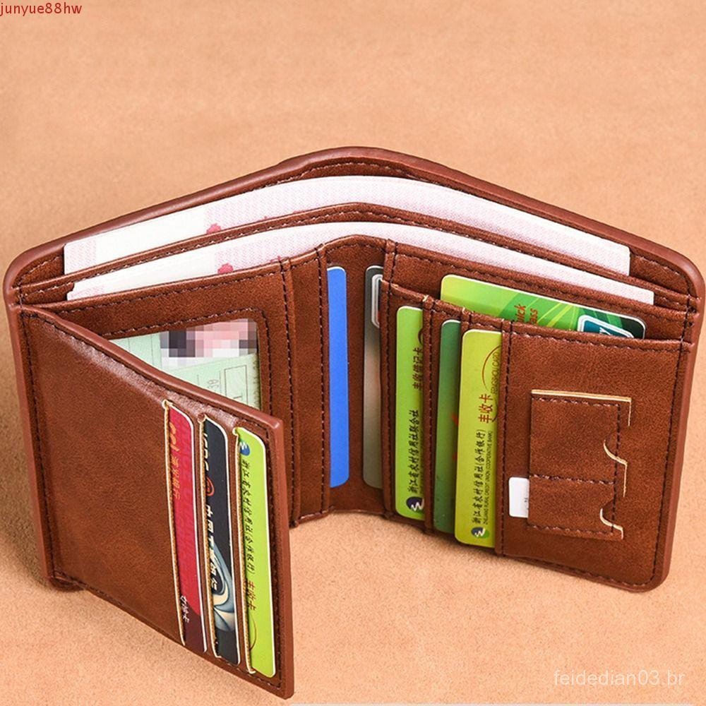 JUNYUE Bolsa De Mão Comercial , Carteira Dobrada , Marca De Cartão Masculina De PU , Porta-Moedas Cartões De Identificaç